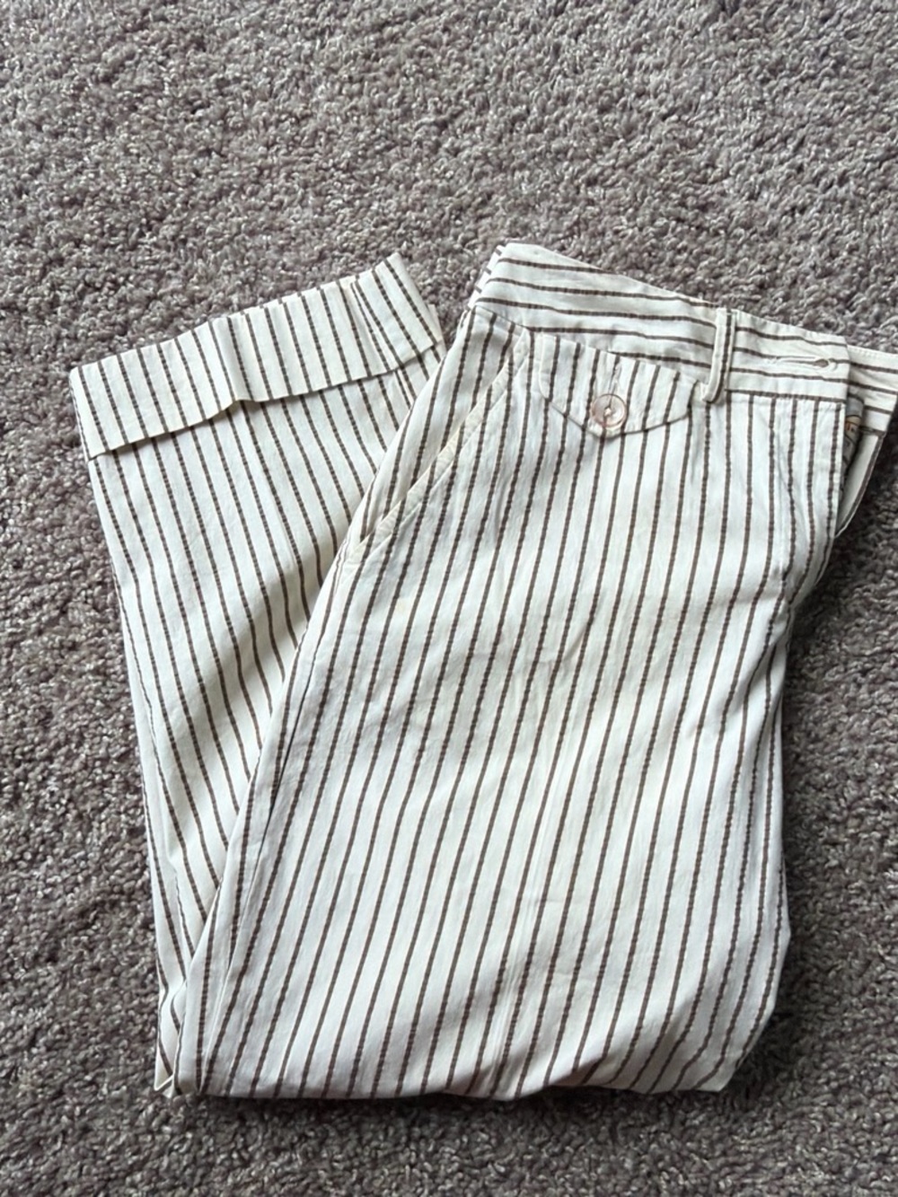 Vintage Talbots Cream Pinstriped Capris